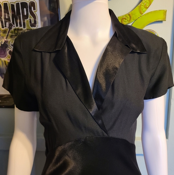 90's Does 40's Harlow Hollywood Glamorous Satin Look Maxi Dress Size 10 - Picture 5 of 16